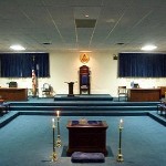 This is the Lodge Room. 

You can see where the Worshipful Master sits and some of the other officers sit.
